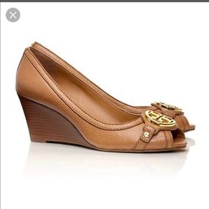Used once Tory Burch open toe wedge